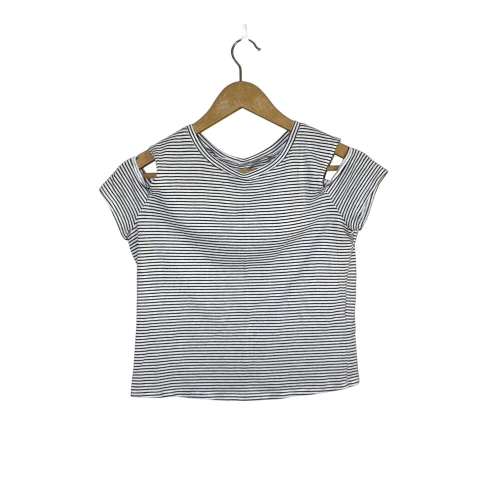 Hollister Cold Shoulder Striped T Shirt Size M